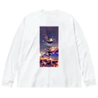 蒼い狐のAIの描いた宇宙 Big Long Sleeve T-Shirt