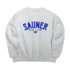 Super Sauna StyleのSAUNER1137 Blue Big Crew Neck Sweatshirt