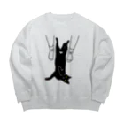 小鳥と映画館のキャット トラップ 靴下に猫柄入りバージョン Big Crew Neck Sweatshirt