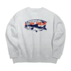 イラスト MONYAAT の**サーモン サモタンの夢 Big Crew Neck Sweatshirt