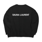 TOKYO LOGOSHOP 東京ロゴショップのSAUNA LAURENT-サウナローラン-白ロゴ Big Crew Neck Sweatshirt