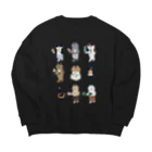 SUIMINグッズのお店の喫茶店で働く猫たち Big Crew Neck Sweatshirt
