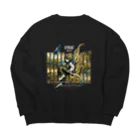 ひよりん*のバンT風ヴィンテージライクプリント Big Crew Neck Sweatshirt