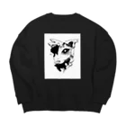 おかか工房のみてるねこ Big Crew Neck Sweatshirt