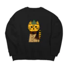 mapechiのトラネコしまお、冬の装い Big Crew Neck Sweatshirt