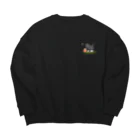 連弾兄弟のくつしたねこ Big Crew Neck Sweatshirt