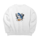 サメ わりとおもいのエビフライを食べようとするサメ Big Crew Neck Sweatshirt