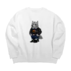 hungry-ハングリー-のウルフハンバーガー Big Crew Neck Sweatshirt