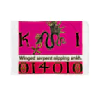 PALA's SHOP　cool、シュール、古風、和風、ねこ、ワンちゃん、ウサギさん、野鳥。のアンクを銜えた翼のある蛇-03 Blanket