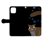 ねずりすSHOPの夜のムササビ Book-Style Smartphone Case:Opened (outside)