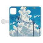 ゆずたろのドット絵入道雲 Book-Style Smartphone Case:Opened (outside)