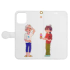 かんざし屋さんのサマーダブル(ノーマル) Book-Style Smartphone Case:Opened (outside)
