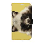 有限会社サイエンスファクトリーの【iPhone14Pro/13Pro専用データ】(イエロー)タヌキのリンク Book-Style Smartphone Case