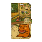 花日和 畳の赤ねこ、夏の縁側にて Book-Style Smartphone Case