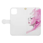 pondLeisurelyのサーフィンする魅力的な女性 Book-Style Smartphone Case:Opened (outside)