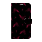 FAN-TANの薔薇を吸う蝙蝠(総柄/レッド) Book-Style Smartphone Case