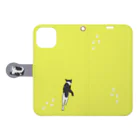kirara12_18の福を呼ぶ！！かぎしっぽねこ大ちゃん黄 Book-Style Smartphone Case:Opened (outside)