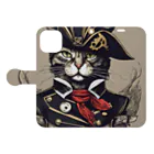 Jj-O_O-Jjの猫海賊団シリーズ★Duke船長 Book-Style Smartphone Case:Opened (outside)