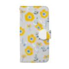 ひよ子さん堂の北欧柄　花と小鳥たち Book-Style Smartphone Case