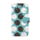 123izmの猫ドット（青） Book-Style Smartphone Case