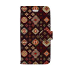 IZANAMI by Akane Yabushitaのコーカサス絨毯・グリッド（ウォルナッツ） Book-Style Smartphone Case