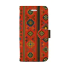IZANAMI by Akane Yabushitaのコーカサス絨毯・ストライプ（バーミリオン） Book-Style Smartphone Case