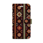 IZANAMI by Akane Yabushitaのコーカサス絨毯・ストライプ（ウォルナッツ） Book-Style Smartphone Case