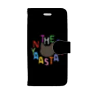 YOSSEY_GOODSのニャアスターズ手帳型スマホケース黒 Book-Style Smartphone Case