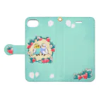 丘ケ𓅫のセキセイインコとイチゴ Book-Style Smartphone Case:Opened (outside)