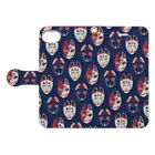 IZANAMI by Akane Yabushitaの【日本レトロ#22】狐面（パターン） Book-Style Smartphone Case:Opened (outside)