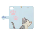 かわいいもののおみせ　いそぎんちゃくのお魚にゃー　サバ白 Book-Style Smartphone Case:Opened (outside)