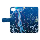 ツキシルベのクラゲシアの生息する海 Book-Style Smartphone Case:Opened (outside)