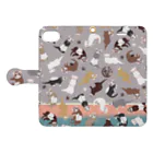 ヤム烈のフェレット総柄スマホケース Book-Style Smartphone Case:Opened (outside)