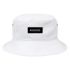 #ffffffの#000000 Bucket Hat