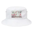 ハチワレと茶トラのももいろポンポン Bucket Hat