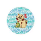 まるろう商店のみなものまるろう君とシーサー Tin Badge