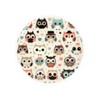 18ban's shopのフクロウドット柄 Tin Badge