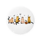 ユーモアプリントのハロウィンキャットゴーストコスチュームデザイン Tin Badge
