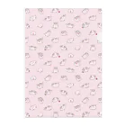 しらたまちゃんSHOPu〜🐽のいっぱいしらたまちゃん 裏面ヒヨコ （ピンク） Clear File Folder