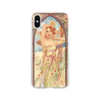 SONOTENI-ARTの014-010　アルフォンス・ミュシャ　『時の流れ：昼の輝き』　クリア　スマホケース　iPhone XS/X専用デザイン　CC2 Clear Smartphone Case
