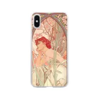 SONOTENI-ARTの014-011　アルフォンス・ミュシャ　『時の流れ：夕べの夢想』　クリア　スマホケース　iPhone XS/X専用デザイン　CC2 Clear Smartphone Case