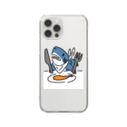 サメ わりとおもいのエビフライを食べようとするサメ Clear Smartphone Case
