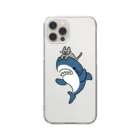 サメ わりとおもいのネコをかぶるサメ Clear Smartphone Case
