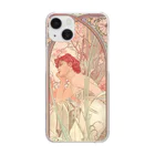 SONOTENI-ARTの014-011　アルフォンス・ミュシャ　『時の流れ：夕べの夢想』　クリア　スマホケース　iPhone 14/14Pro/13/13Pro/12/12Pro/11専用デザイン　CC5-1 Clear Smartphone Case