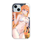 AIオリジナルイラスト　美女男子のセクシーな魅力な彼女 Clear Smartphone Case