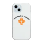『Nothing Is Real』-- IN SUZURIの吾唯足知h.t.ショルダーアーチ橙・黒英語 Clear Smartphone Case