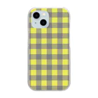 ギンガム屋さんのイエローｘグレー　 Clear Smartphone Case