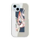 にじのひとひら の夜明けの朱（gray）【iPhone 11〜15用】 Clear Smartphone Case