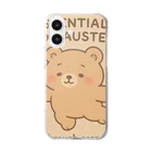 CUTE BUT EXISTENTIALLY EXHAUSTEDのCUTE BUT EXISTENTIALLY EXHAUSTED – ゆるくま宇宙 Clear Smartphone Case