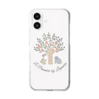lapiniere ラピニエールのリンゴの木とうさぎさん Clear Smartphone Case